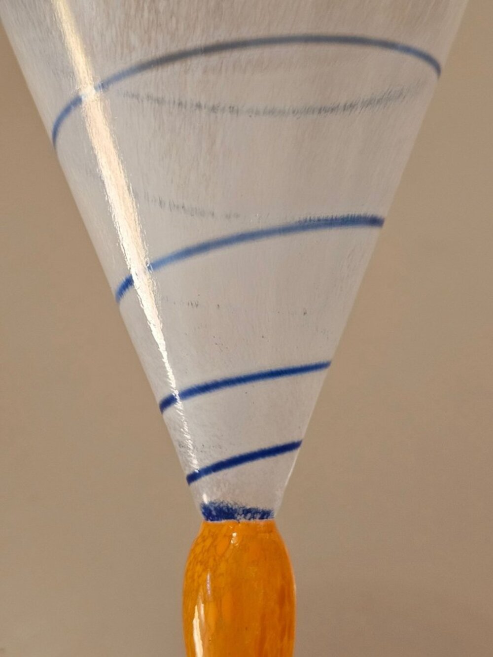 2 Czech Slavia Glassworks Cocktail Glass Post modern art glass vtg Bohemian 8.5 - Picture 3 of 10